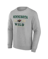 Men's Fanatics Heather Charcoal Minnesota Wild Fierce Competitor Pullover Sweatshirt