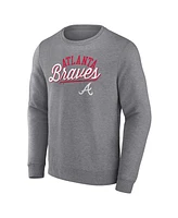 Men's Fanatics Heather Gray Atlanta Braves Simplicity Pullover Sweatshirt