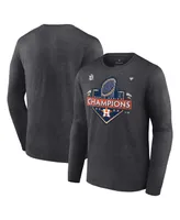 Men's Fanatics Heather Charcoal Houston Astros 2022 World Series Champions Locker Room Big and Tall Long Sleeve T-shirt