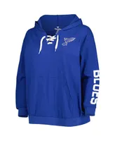 Profile Women's Royal St. Louis Blues Plus Lace-Up Pullover Hoodie