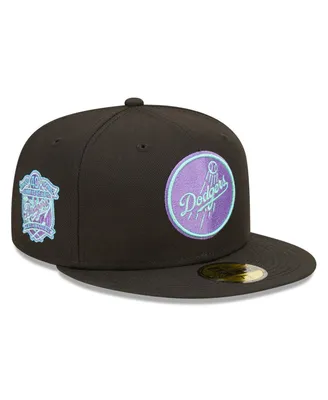 Men's New Era Black Los Angeles Dodgers 40th Anniversary Black Light 59FIFTY Fitted Hat