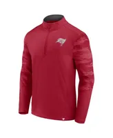 Men's Fanatics Red Tampa Bay Buccaneers Ringer Quarter-Zip Jacket