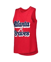 Concepts Sport Women's Navy, Red Atlanta Braves Wordmark Meter Muscle Tank Top and Pants Sleep Set