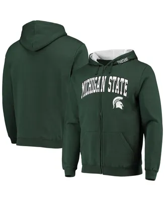 Men's Colosseum Green Michigan State Spartans Arch and Logo 3.0 Full-Zip Hoodie
