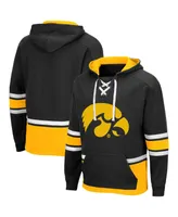 Men's Colosseum Black Iowa Hawkeyes Lace Up 3.0 Pullover Hoodie