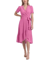 London Times Women's Ruffled Midi Dress