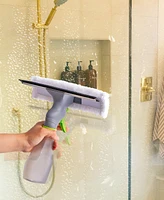 True & Tidy Glass Cleaner Spray Bottle with Built-in Squeegee