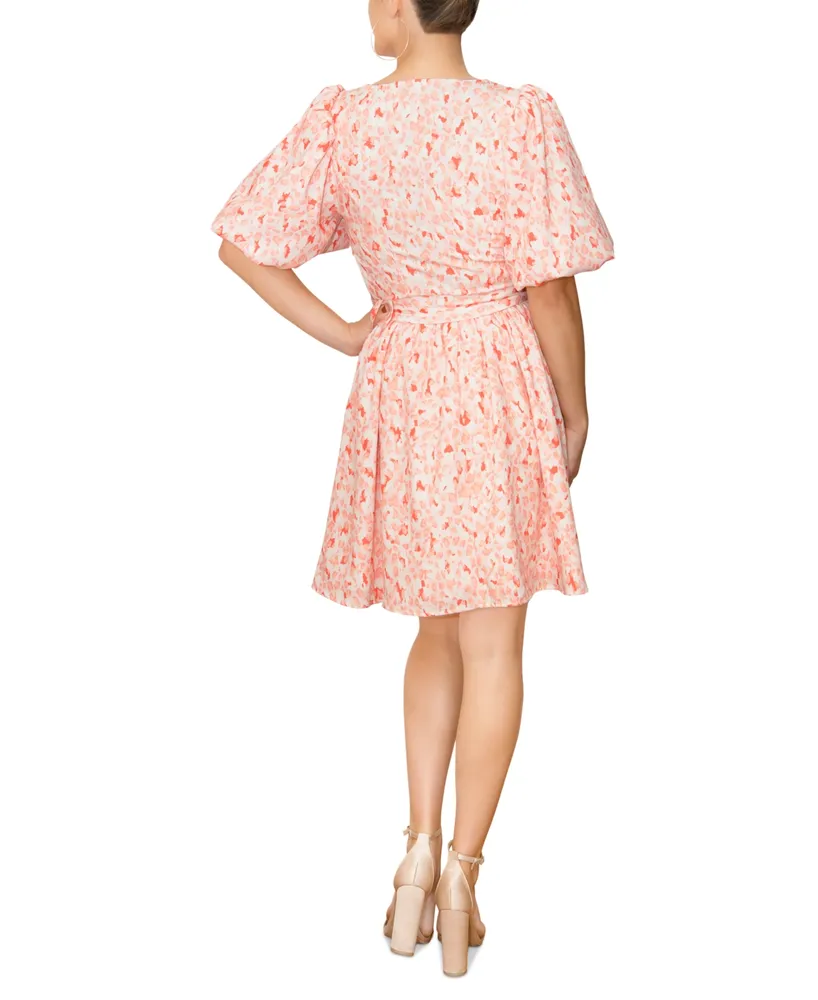 Rachel Roy Women's Valeria Puff-Sleeve Belted Mini Dress