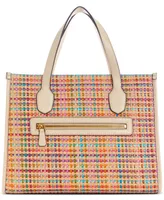 Guess Silvana Medium Multi-Colored Straw Double Compartment Tote