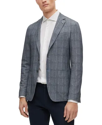Boss by Hugo Boss Men's Slim-Fit Checked Stretch Cotton Jacket