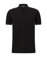 Boss by Hugo Men's Stretch-Cotton-Pique Logo-Tape Trim Polo Shirt