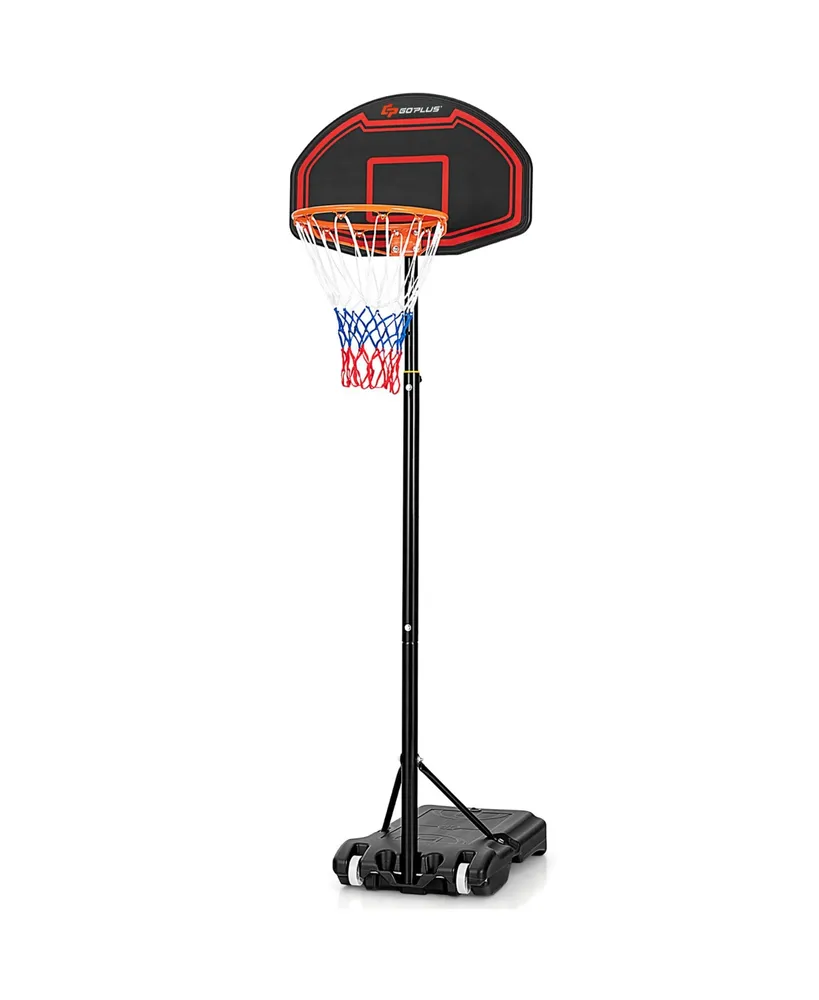 Costway Adjustable Kids Basketball Hoop Stand W/Durable Net Shatterproof Backboard Wheel