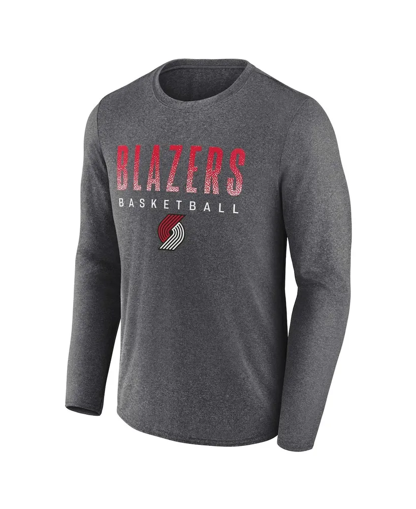 Men's Fanatics Heathered Charcoal Portland Trail Blazers Where Legends Play Iconic Practice Long Sleeve T-shirt