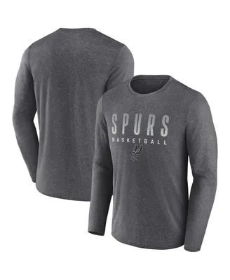 Men's Fanatics Heathered Charcoal San Antonio Spurs Where Legends Play Iconic Practice Long Sleeve T-shirt