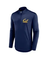 Men's Fanatics Navy Cal Bears Tough Minded Quarter-Zip Top