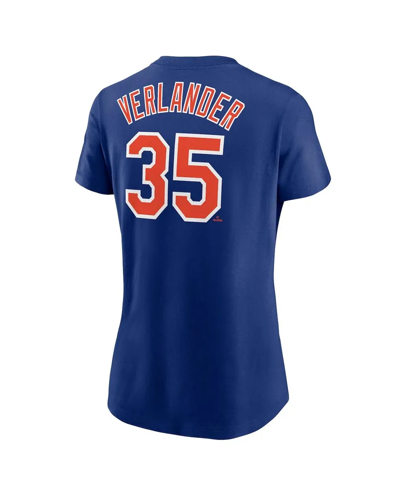 Women's Nike Justin Verlander Royal New York Mets 2023 Name and Number T-shirt