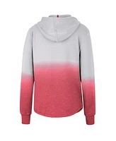 Women's Colosseum Gray, Red Wisconsin Badgers Aurelia Dip-Dye Quarter-Snap Pullover Hoodie
