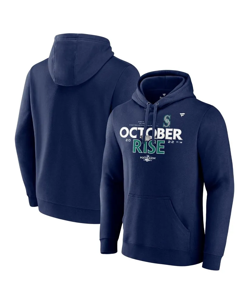 Men's Fanatics Navy Seattle Mariners 2022 Postseason Locker Room Pullover Hoodie