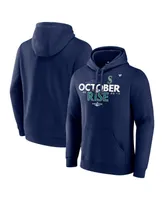 Men's Fanatics Navy Seattle Mariners 2022 Postseason Locker Room Pullover Hoodie