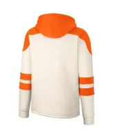 Men's Colosseum Cream Clemson Tigers Lace-Up 4.0 Vintage-Like Pullover Hoodie