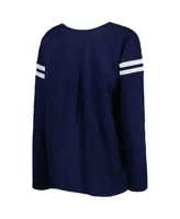 Women's Touch Navy New York Yankees Free Agent Long Sleeve T-shirt