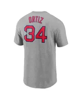 Men's Nike David Ortiz Heather Gray Boston Red Sox Name and Number T-shirt