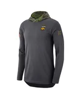 Men's Nike Anthracite Iowa Hawkeyes Military-Inspired Long Sleeve Hoodie T-shirt