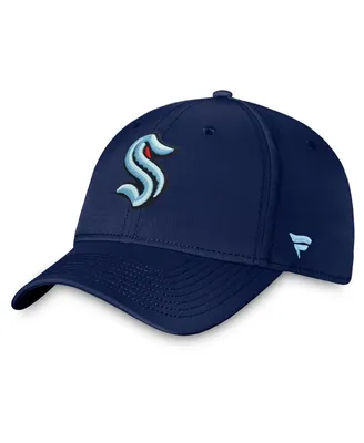Men's Fanatics Navy Seattle Kraken Core Primary Logo Flex Hat