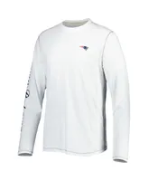 Men's Tommy Bahama White New England Patriots Laces Out Billboard Long Sleeve T-shirt