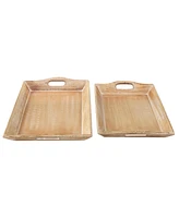 Rosemary Lane Wood Tray, Set of 2, 18", 17" W