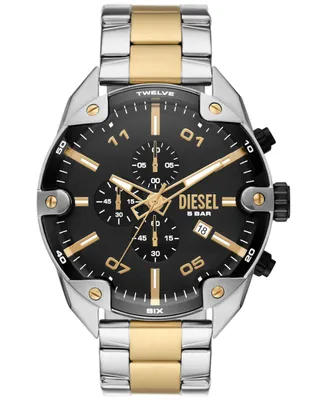 Diesel Men's Spiked Chronograph Two-Tone Stainless Steel Watch 49mm - Two