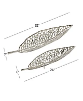 Rosemary Lane Metal Leaf Tray, Set of 2, 31", 24" W