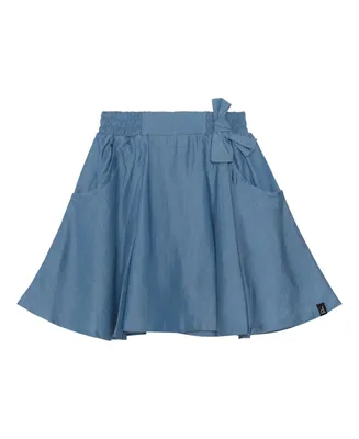 Girl Skort With Bow Blue Chambray - Toddler|Child