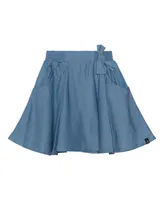 Girl Skort With Bow Blue Chambray - Toddler|Child