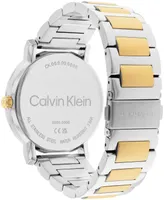 Calvin Klein Men's 3-Hand Two-Tone Stainless Steel Bracelet Watch 43mm - Two