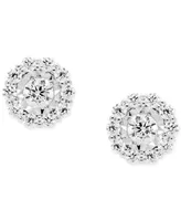 Diamond Halo Stud Earrings (1/2 ct. t.w.) in 14k White Gold