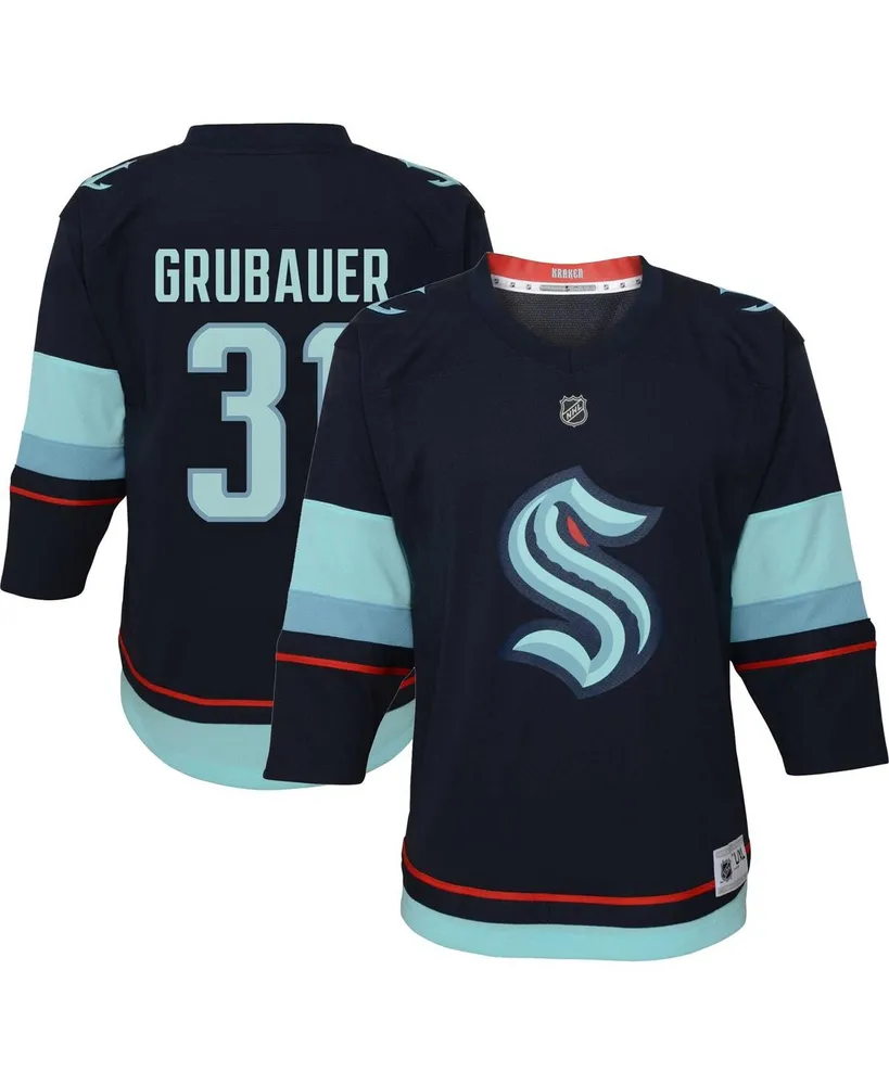 Toddler Boys and Girls Philipp Grubauer Deep Sea Blue Seattle Kraken Home Replica Player Jersey