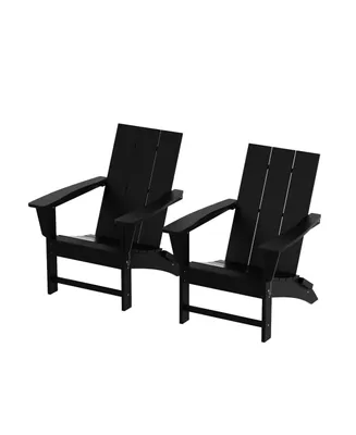 Modern Outdoor Folding Adirondack Chair (Set of