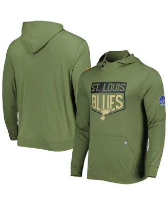 Men's LevelWear Olive St. Louis Blues Thrive Tri-Blend Pullover Hoodie