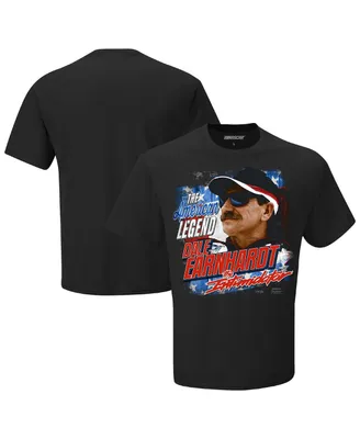 Men's Checkered Flag Sports Black Dale Earnhardt The Intimidator Legend T-shirt