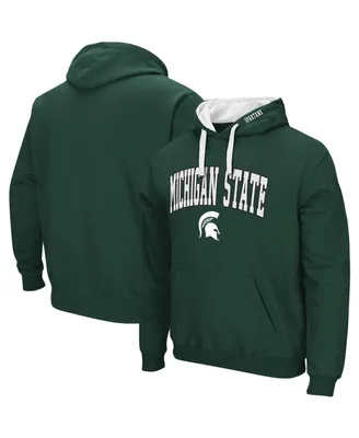 Men's Colosseum Green Michigan State Spartans Big and Tall Arch & Logo 2.0 Pullover Hoodie