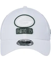 Men's New Era White Green Bay Packers Team White Out 39THIRTY Flex Hat