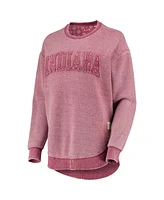 Women's Pressbox Crimson Indiana Hoosiers Ponchoville Pullover Sweatshirt