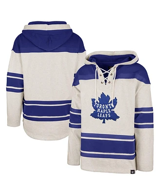 Men's '47 Brand Oatmeal Toronto Maple Leafs Rockaway Lace-Up Pullover Hoodie