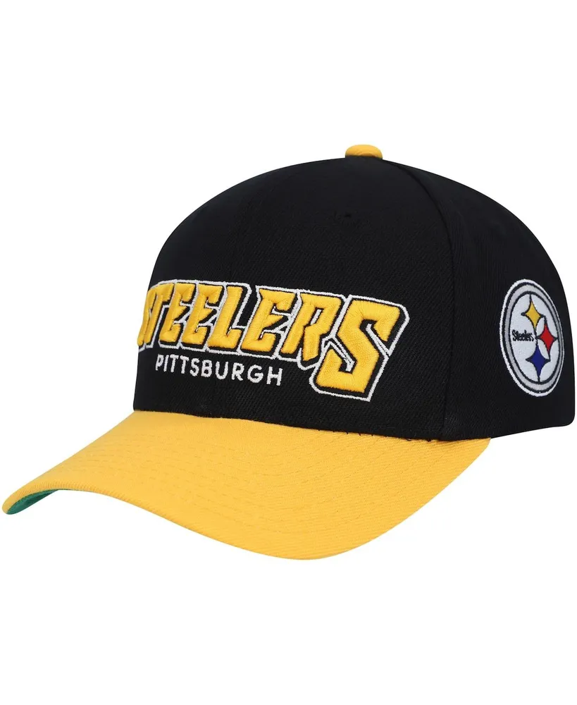 Big Boys Mitchell & Ness Black, Gold Pittsburgh Steelers Shredder Adjustable Hat