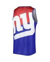 Men's Foco Royal New York Giants Colorblock Mesh V-Neck and Shorts Set