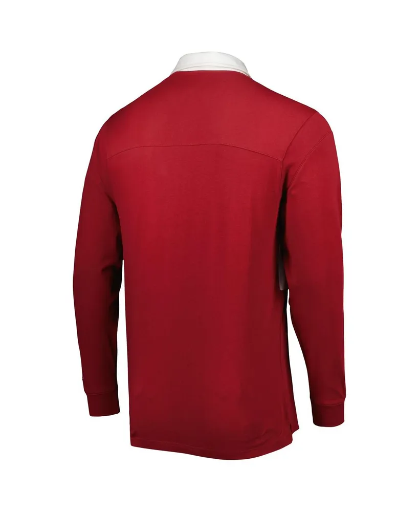 Men's Nike Crimson Alabama Tide Striped Long Sleeve Polo Shirt