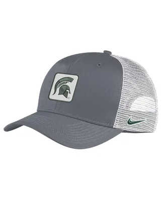 Men's Nike Gray and White Michigan State Spartans Classic99 Trucker Snapback Hat