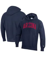 Men's Champion Navy Arizona Wildcats Team Arch Reverse Weave Pullover Hoodie