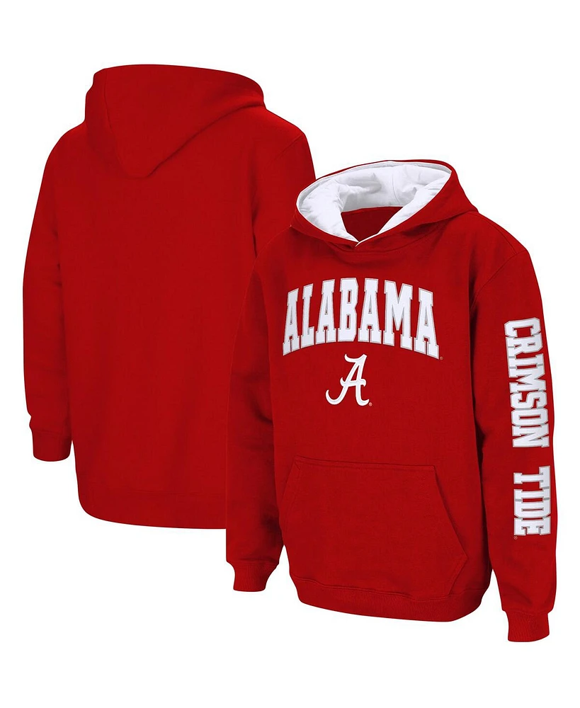 Youth Boys Colosseum Crimson Alabama Tide 2-Hit Team Pullover Hoodie